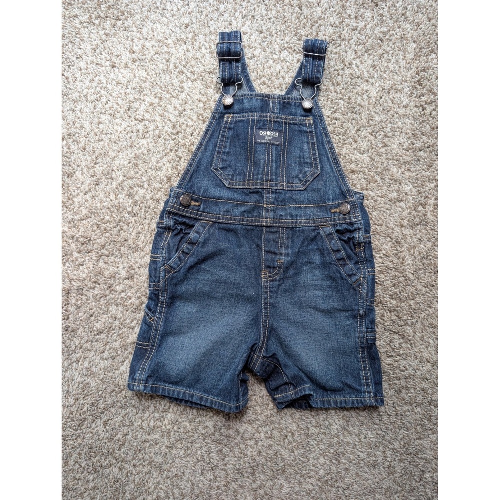 OshKosh B'gosh Boys Denim Short overalls Dark Wash Overalls 24M‎ Classic Country